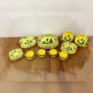 A20Set20of20Brightly20Colored20Octagonal20Quimper20Plates - ANTIQUITIESWAREHOUSES