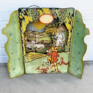 Antique20Buster20BrownStyle20Childrens20Huckleberry20Finn20Diorama20Sign - ANTIQUITIESWAREHOUSES