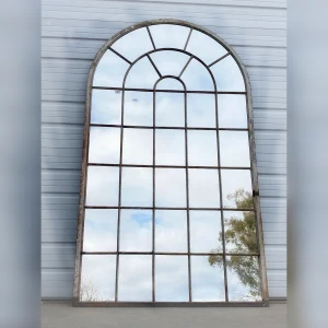 Beautiful2034Pane20Arched20Iron20Mirror2020Classic20Accentpiece - ANTIQUITIESWAREHOUSES