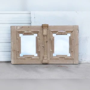 Beautiful20HandCarved20Details20Adorn20this20Antique20Wooden20Double20Mirror - ANTIQUITIESWAREHOUSES