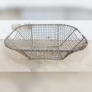 Beautiful20Handwoven20Rustic20French20Wire20Harvest20Basket - ANTIQUITIESWAREHOUSES