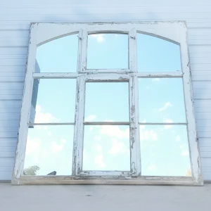 Beautiful20White20Rectangular209Panel20Arched20Wood20Mirror - ANTIQUITIESWAREHOUSES