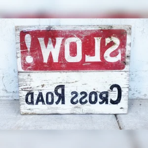 Charming20Slow20Crossing20Sign2020Rustic20Wood2020Roadway - ANTIQUITIESWAREHOUSES