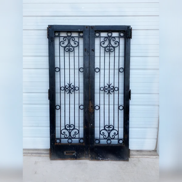 Classic20Pair20of20Antique20Steel20and20Cast20Iron20Doors - ANTIQUITIESWAREHOUSES