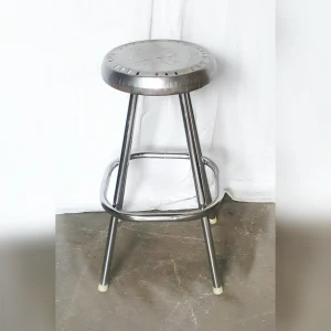 Contemporary20and20Sturdy20SeatingSleek20Silver20Stool - ANTIQUITIESWAREHOUSES