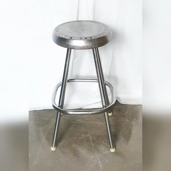 Contemporary20and20Sturdy20SeatingSleek20Silver20Stool - ANTIQUITIESWAREHOUSES