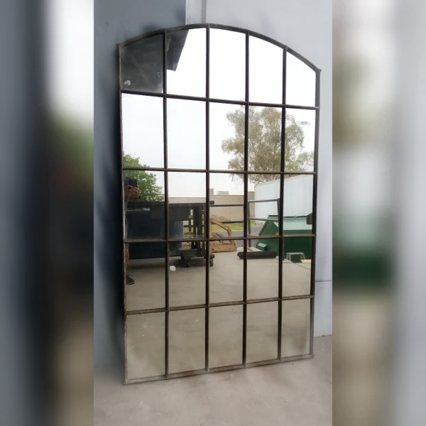 Decorative20Metal20Arched20Mirror20with202520Repurposed20Panes - ANTIQUITIESWAREHOUSES