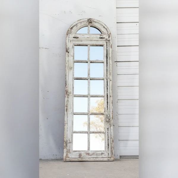 Distressed20Charm2020A20Vintage2014Pane20Arched20Mirror20with20a20Transom - ANTIQUITIESWAREHOUSES