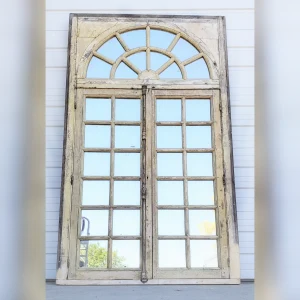 DistressedFinish2034Pane20Arched20Mirror20in20a20Vintage20Style - ANTIQUITIESWAREHOUSES