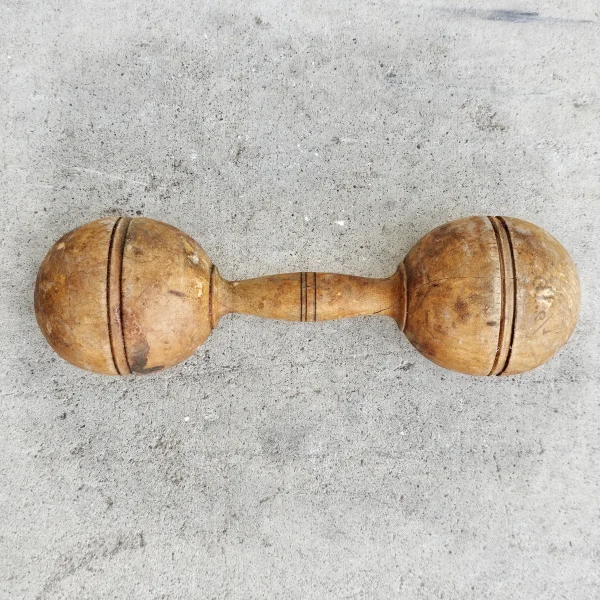 Dumbbell20made20of20vintage20wood2020perfect20for20a20rustic20home - ANTIQUITIESWAREHOUSES