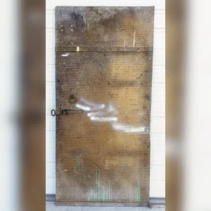Durable20Industrial20Single20Door20with20Ribbed20Metal20Construction - ANTIQUITIESWAREHOUSES
