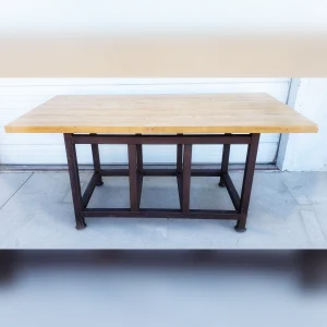 Durable20Iron20Frame20Supporting20a20Handcrafted20Wood20Desk - ANTIQUITIESWAREHOUSES