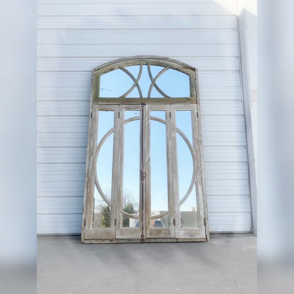 Elegance20and20Circular20Accent20in20an20Arched20Mirrored20Window Elegance20and20Circular20Accent20in20an20Arched20Mirrored20Window - ANTIQUITIESWAREHOUSES