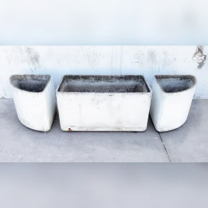 Elegant20Willy20Guhl20ThreePiece20Planter20Set20with20Contemporary20Rectangular20and20Triangle20Pattern - ANTIQUITIESWAREHOUSES