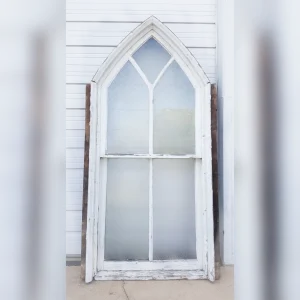 Five20Arched20Panes20of20Gothic20White20Wooden20Church20Window - ANTIQUITIESWAREHOUSES