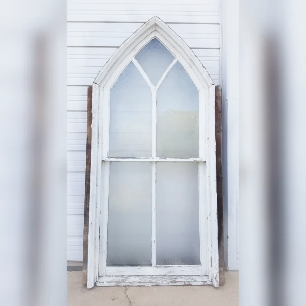 Five20Arched20Panes20of20Gothic20White20Wooden20Church20Window - ANTIQUITIESWAREHOUSES