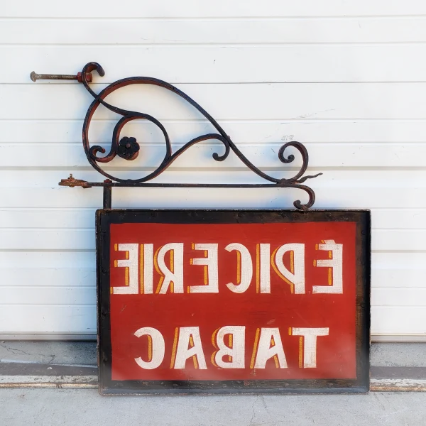 French20Tobacco20Shop2020Antique20DoubleSided20Tabac20Epicerie20Sign - ANTIQUITIESWAREHOUSES