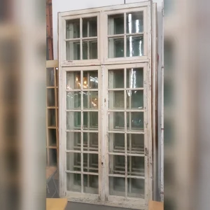 French20door20with20a20transom20top20and203220elegant20panels20made20of20white20wood - ANTIQUITIESWAREHOUSES