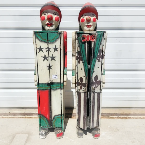 HandPainted20Pair20of20Vintage20Folk20Art20Clown20Cabinets - ANTIQUITIESWAREHOUSES