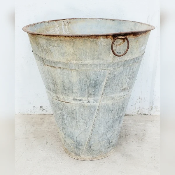 HeavyDuty20Galvanized20Wine20Grape20Harvesting20Barrel - ANTIQUITIESWAREHOUSES