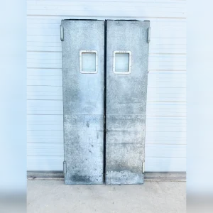 HeavyDuty20Pair20of20Commercial20Kitchen20Doors20Made20of20Stainless20Steel - ANTIQUITIESWAREHOUSES