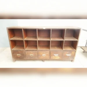 Metal20Retail20Display20Cubby20with20520Drawers - ANTIQUITIESWAREHOUSES