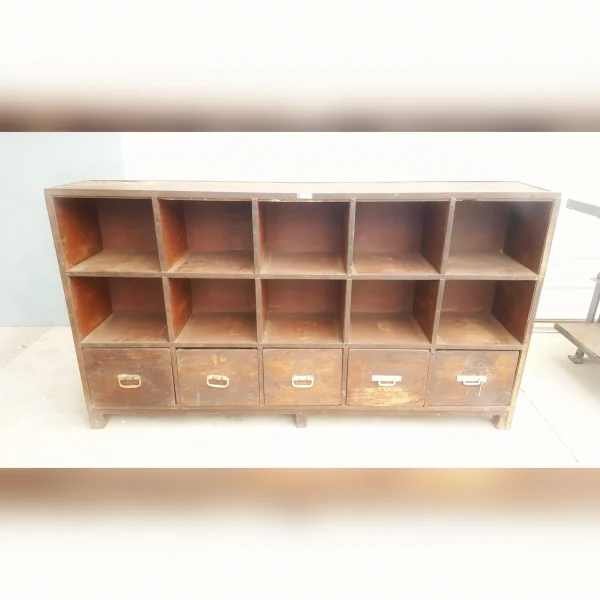 Metal20Retail20Display20Cubby20with20520Drawers - ANTIQUITIESWAREHOUSES