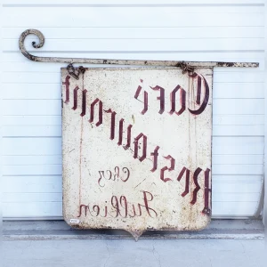 Metal20Sign20for20Restaurants20and20Cafes20Handcrafted20with20Two20Sides - ANTIQUITIESWAREHOUSES