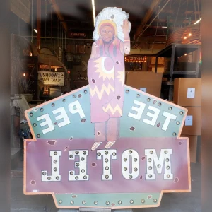 Metal20Wall20Sign2020Retro20Americana2020Vintage20Tee20Pee20Motel - ANTIQUITIESWAREHOUSES