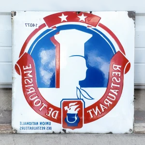 Old20Enamel20Sign20for20a20French20Tourist20Restaurant - ANTIQUITIESWAREHOUSES