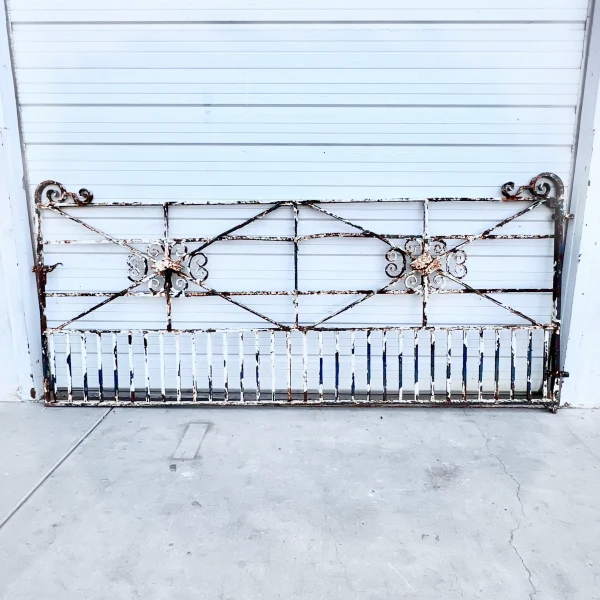 Old20French20Garden20Gate20Made20of20Cast20Iron20with20a20Beautiful20HandPainted20Design - ANTIQUITIESWAREHOUSES