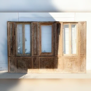 OldFashioned20Distressed20Wood20Wall20Panel20with20Two20Windows20and20One20Light - ANTIQUITIESWAREHOUSES