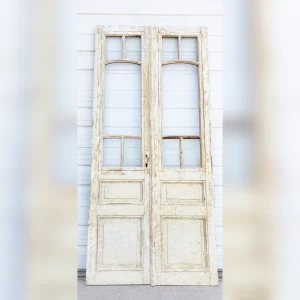 Painted20Pair20of20Antique205Lite20Wood20Doors - ANTIQUITIESWAREHOUSES
