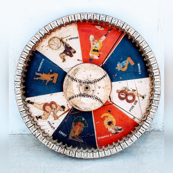 Prize20Wheel20for20a20Vintage20Wooden20Carnival20Baseball - ANTIQUITIESWAREHOUSES