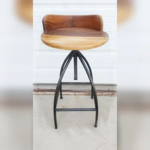 Reclaimed20Wood20and20Iron20Bar20Stool20with20a20Low20Back - ANTIQUITIESWAREHOUSES
