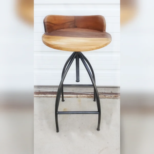 Reclaimed20Wood20and20Iron20Bar20Stool20with20a20Low20Back - ANTIQUITIESWAREHOUSES
