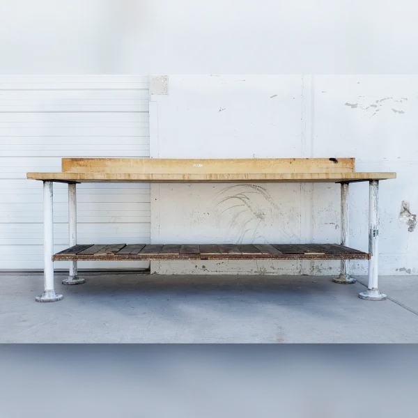 Rugged20Pipe20Legs20Support20an20Industrial20Butcher20Block20Table Rugged20Pipe20Legs20Support20an20Industrial20Butcher20Block20Table - ANTIQUITIESWAREHOUSES