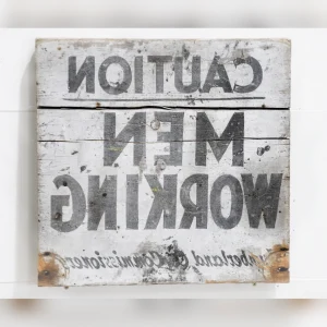 Safety20Sign20Made20of20Wood20that20Reads20Men20at20Work - ANTIQUITIESWAREHOUSES