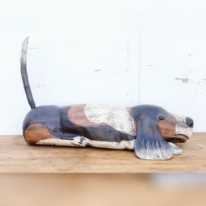Sculpture20of20a20Reclining20Dog20Made20of20Handcrafted20Wood - ANTIQUITIESWAREHOUSES