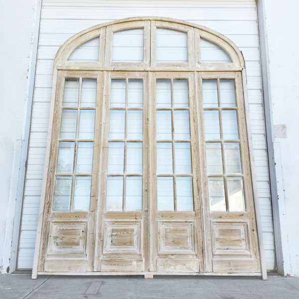 Set20of20420Doors20and20a20Transom20Made20of20Rustic20Wood20with203620Glass20Lights Set20of20420Doors20and20a20Transom20Made20of20Rustic20Wood20with203620Glass20Lights - ANTIQUITIESWAREHOUSES
