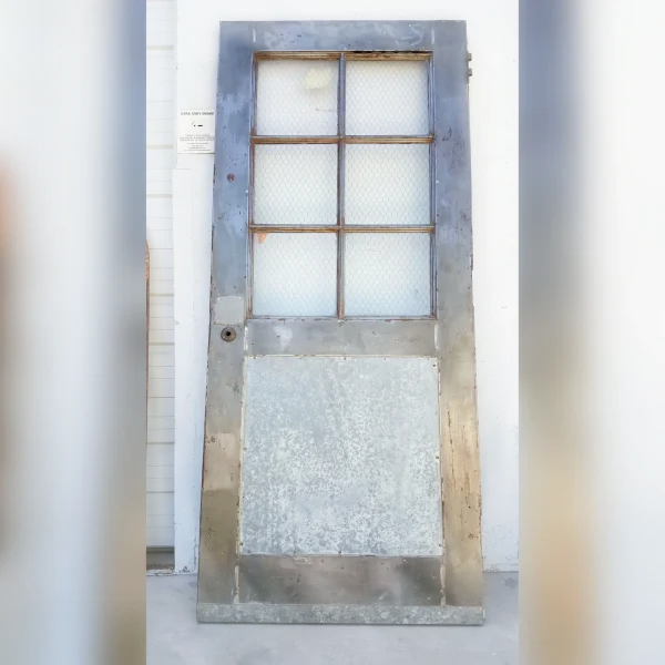 This206lite20steel20fire20door20has20chicken20wire20glass This206lite20steel20fire20door20has20chicken20wire20glass - ANTIQUITIESWAREHOUSES