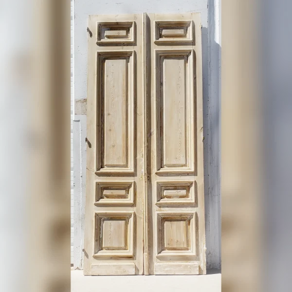 Two20Pair20of20Antiqued20Wood20Doors20with20Four20Panels20and20Distressing - ANTIQUITIESWAREHOUSES