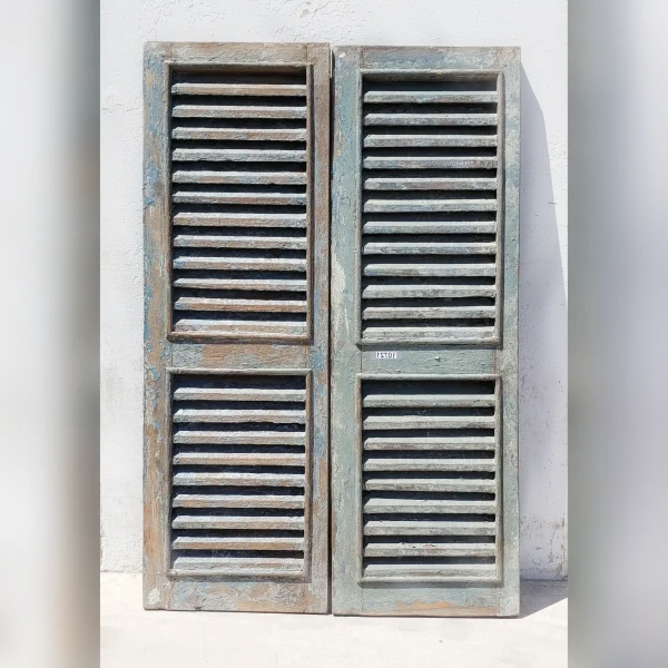 Two20Pairs20of20Traditional20Blue20Wood20Shutters - ANTIQUITIESWAREHOUSES